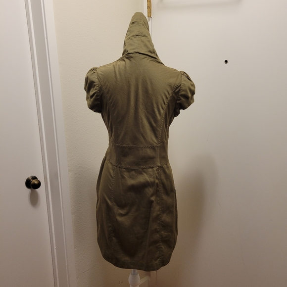 Ted Baker Shirt Dress Size 3 Olive Green Pockets - Picture 9 of 9